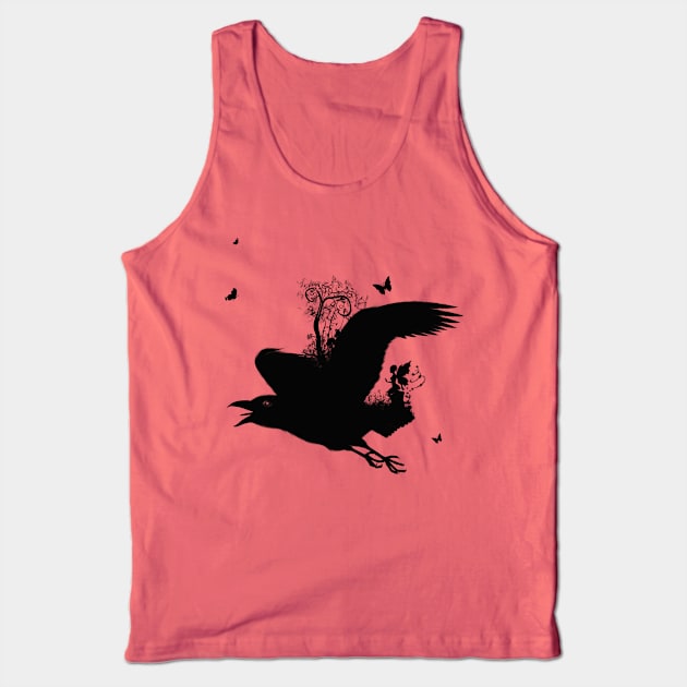 Awesome crow flying with a fairy in the night Tank Top by Nicky2342